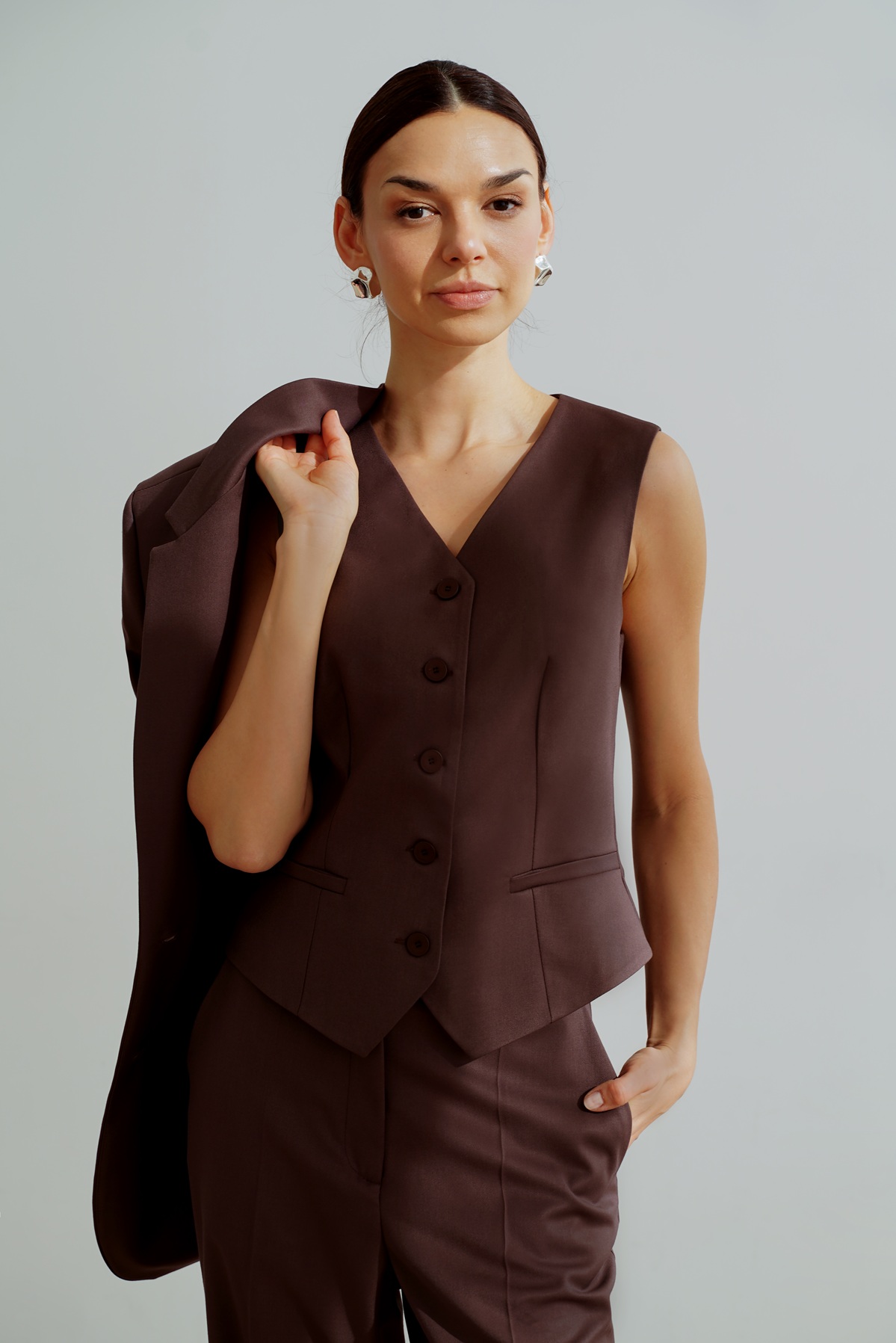 Kamizelka CARLA brązowa