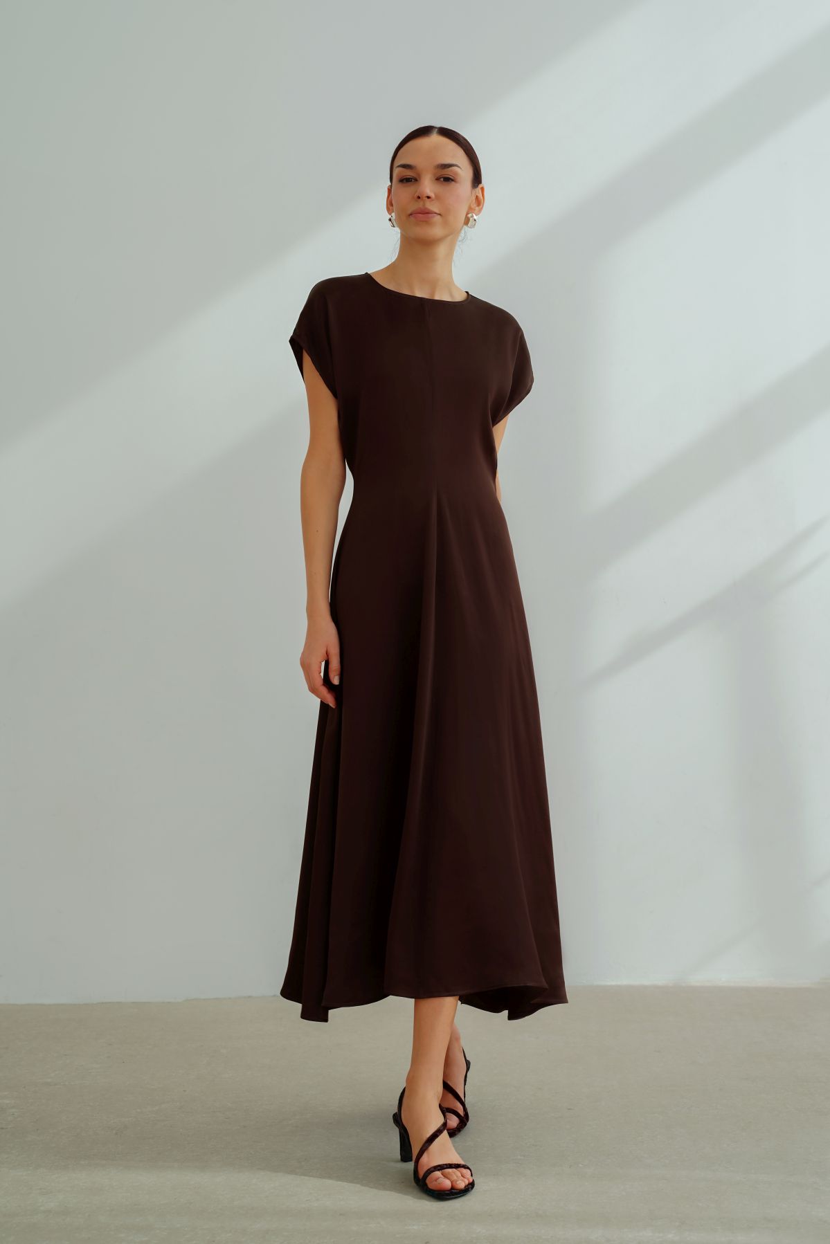 Sukienka MAXI ZOJA, czekoladowa - S