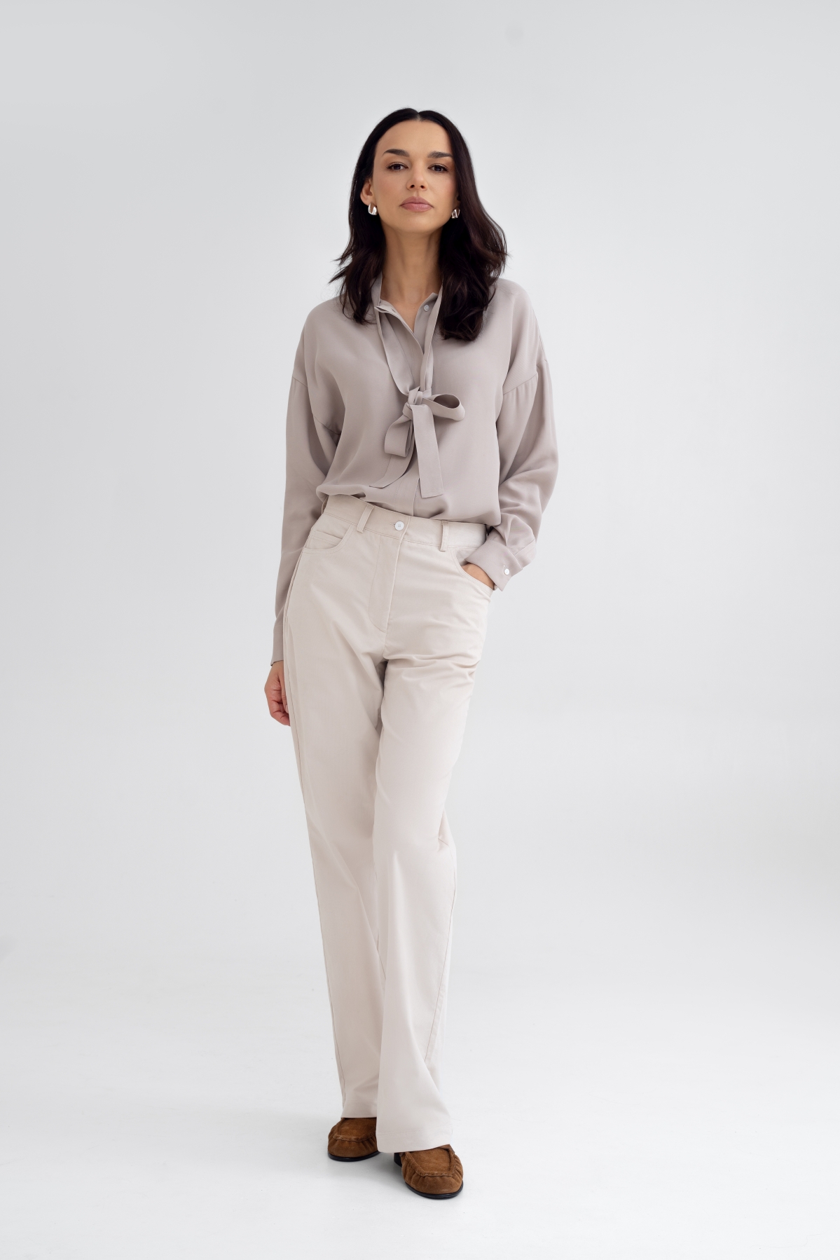 Spodnie sztruksowe MILO, jasnobeżowe