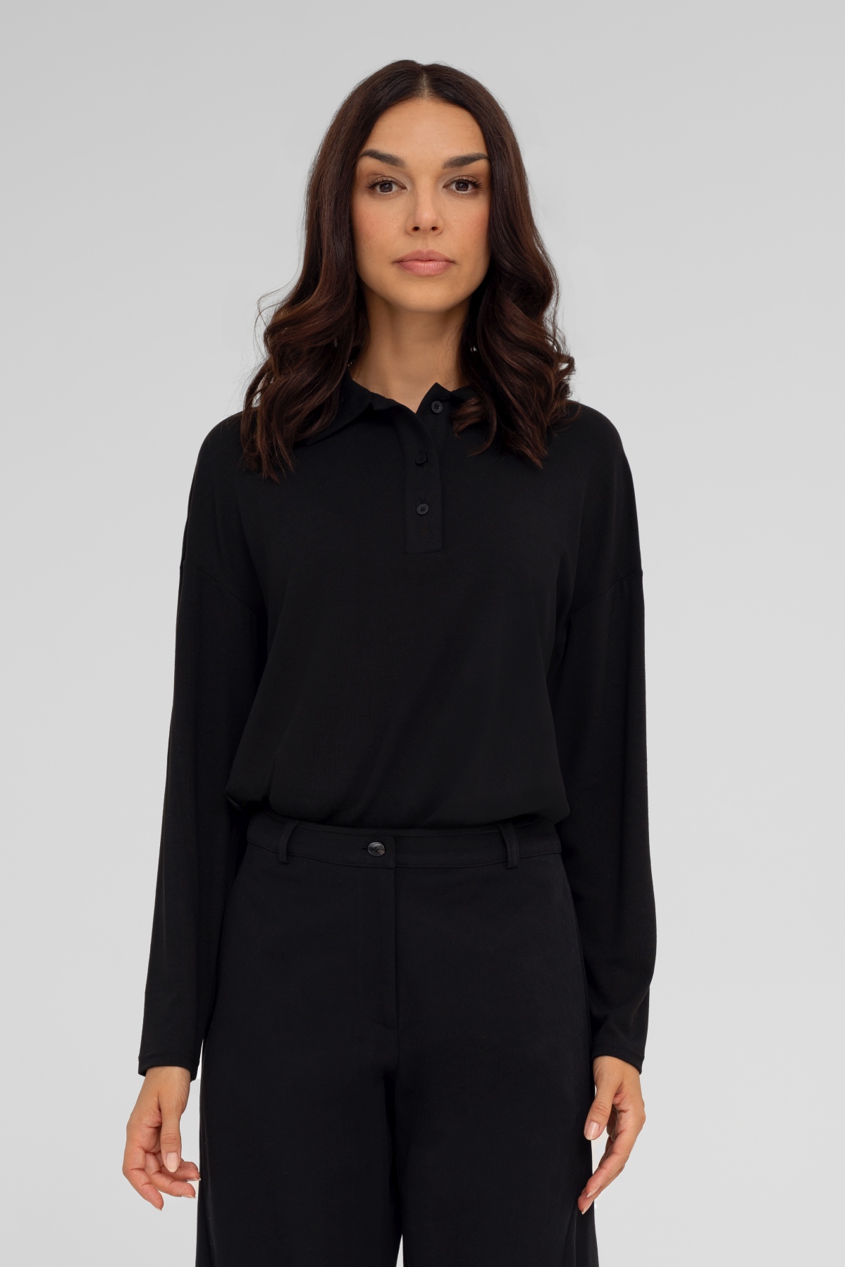 Sweterek polo BLAKE, czarny